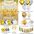 Unik  141 pcs White and Gold happy birthday decoration set  happy birthday banner happy birthday balloons birthday decoration birthday decoration items party decorations birthday accessories theme. 