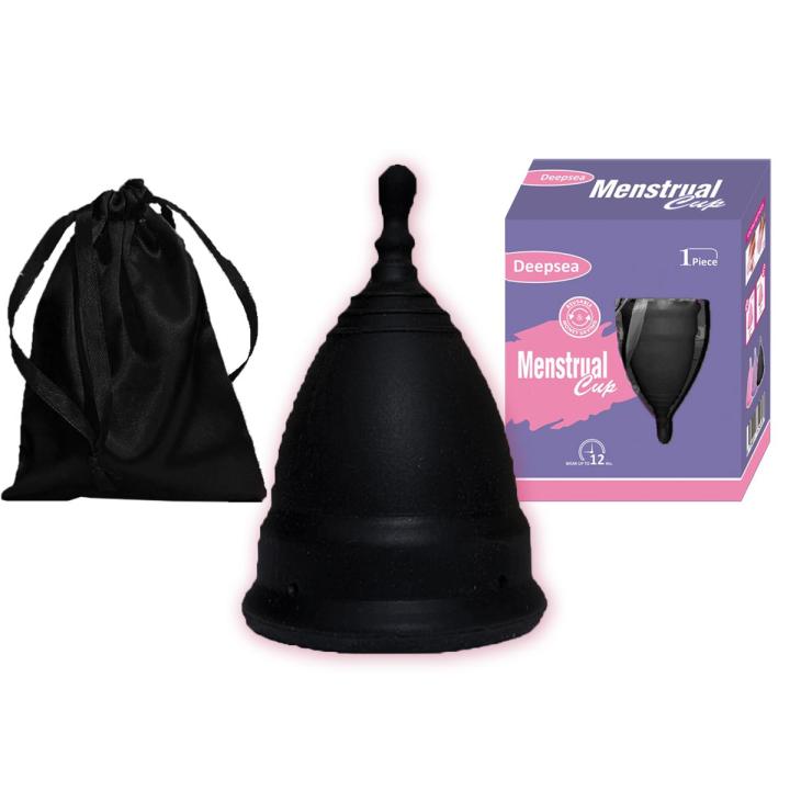 Menstrual Cup Black Color Large & Small Deepsea Life Sciences