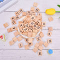 100Pcs Wooden Alphabet Scrabble Tiles Black Letters & Numbers Digital Puzzle. 