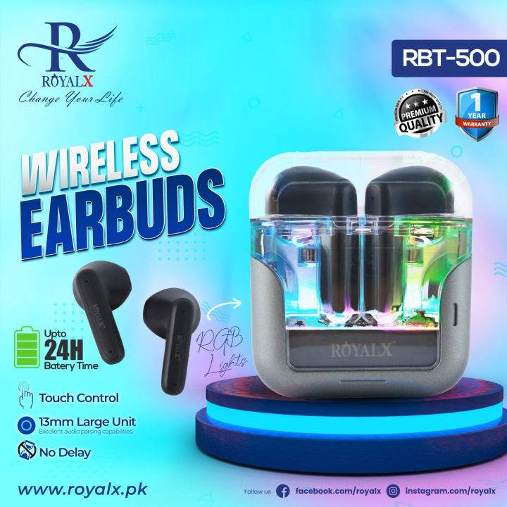 Royal X EarBuds RBT500 Tru Wireless Earphones TWS Daraz.pk