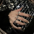 Punk Irregular Rings With Opal Aesthetic Egirl Hollow Vintage Stone Rings For Women Y2k Open Ring Trendy Jewelry. 