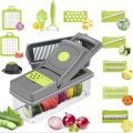 1pc/5pcs/14pcs  Multifunctional Vegetable Cutter & Chopper – Manual Slicer with Blades, Peeler & Container. 