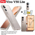 Vivo V50 Lite Shockproof Phone Case for Vivo V50Lite 5G V40 Lite Anti Spy Privacy Full Coverage Tempered Glass Screen Protector and Lens Film. 