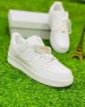 Air Force 1 Pure White Sneakers For Men and Women Stylish Design Full White Party and Casual Shoes For Girls and Boys. 