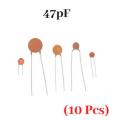 10 Pcs- 47pF capacitor 47pF 50V. 