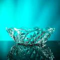 Imported Premium Quality Crystal Floral Design Shallow Glass Bowl (Large 2.8 L). 