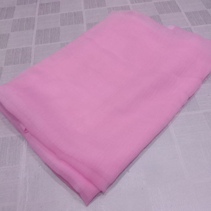 Baby Pink Crinkle Chiffon Dupatta for Women/Girls - Lightweight, Free Size