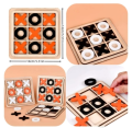 Wooden Tic Tac Toe Game XO Wood Board Game Classic Mini Tabletop Game Set for Boys Girls Educational Games Toy Goody Bag Filler Birthday Party Gaming Gift Puzzle Toys - Orange and White. 