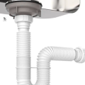 Flexible Sink & Basin Waste Pipe With Stainless Steel Strainer Waste Coupling – Adjustable Expandable Basin Drain Pipe – High-Quality Flexible Waste Trap for Kitchen and Bathroom – Leakproof Easy Installation. 