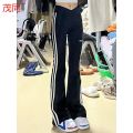 Hot girl strip sports bell bottoms, women's spring and autumn design, high-waisted, slim, drape, mopping the floor, casual and thin, yoga pants. 