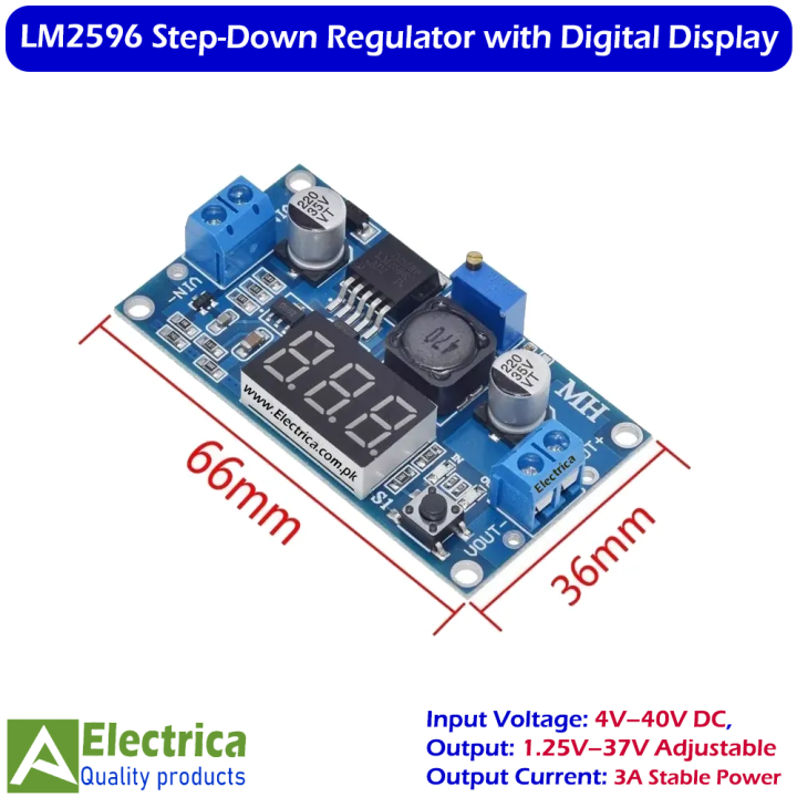 LM2596%203A%20DC-DC%20Step%20Down%20Buck%20Converter%20with%20Digital%20Voltmeter%20Display%20Adjustable%20Power%20Module%20by%20Electrica%20-%20Image%204