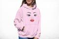 Girls Face Eyes Lips Pullover Hoodies for women. 