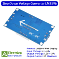 LM2596 3A Step Down Buck Converter Module LM-2596 Voltmeter Display Circuit Lm2596 Digital Buck Converter by Electrica. 