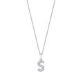 Initial Letter Stainless Steel Silver Alphabet Pendant Necklace Monogram charm cubic zirconia Jewelry Gifts. 