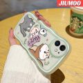 JIUMOO For Xiaomi Poco M3 Case Cartoon Squirrel and Cat Pattern Wave Border Soft Shockproof Anti Scratch Safety air bag Phone Cases Transparent Protective Cover Casing. 