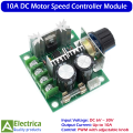 10A DC Motor Speed Controller Module – Adjustable Fan Regulator with Knob, PWM Control for DIY Circuits by Electrica. 