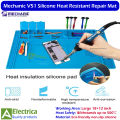 Mechanic V51 18×12 Inch Heat Resistant Silicone Soldering Mat 500℃ ESD Non-Slip Repair Pad for Mobile Phone & Electronics Repair by Electrica. 