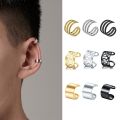 Korean Men's Ear Cuff Fashion Titanium Steel Clip Earrings For Men Single Ear Clips Without Pierced Ears Stainless Steel Jewelry. 