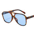 Killer Bzzo Fashion Pilot Oversized Sunglasses Woman Personality Double Bridges Sun Glasses Female Retro Leopard Orange Mirror Eyewear. 