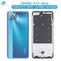 Oppo F17 Pro Housing Middle Frame With Side Button and Camera Lens Complete Body Casing Replacement For F17 Pro - Blue. 