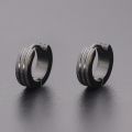 Fashion Frosted Hoop Earrings With Black Stone Cool Earrings Men Stainless Steel Jewelry Women 2020 Trend Earrings For Teens. 
