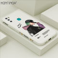 Hontinga for Infinix Hot 9 Play Case Handsome Green Hair Boy Side Design Phone Cover Liquid Silicone Full Cover Camera Shockproof Protective Case. 