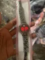 Elegant Women's Fashion Digital Watch with Diamond Accents and Stainless Steel Band. 