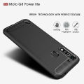 For Motorola Moto G8 Power Lite Case Carbon Fiber TPU Shockproof Soft Silicone Phone Cover. 