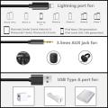 Aux Cable for iPhoneto Car, 2-in-1 Charging Audio Cable for iPad, 3.5mm AUX Cable Adapter Black. 
