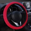 Mal Universal Winter Anti-Slip Soft Plush Car Steering Wheel Protected Cover Holder. 
