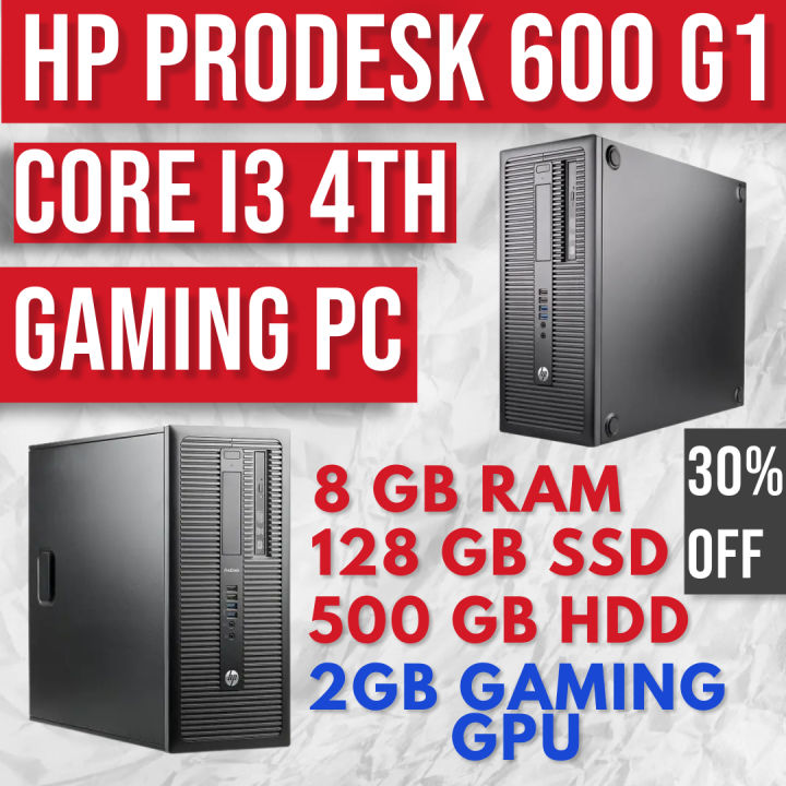 H.P PRODESK 600 G1 [ i3 4TH , 8GB, 128GB SSD, 500GB HDD, 2GB GRAPHIC CARD
