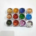 Pack of 12 Chunky Glitters for Eyes and Nails / PREMIUM GLITTERS FOR EYE MAKEUP JEL GLITTER WET GLITTER  EYE SHADOW GLITTER. 