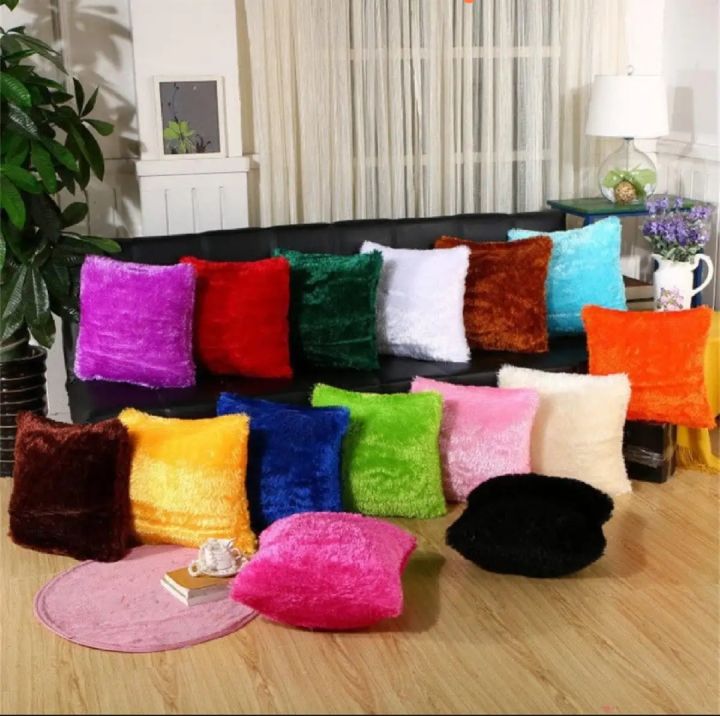 Cushion Case Plush Cushion Cover Home Decor cushion Covers Sofa Decorative Soft Fur Cushion Cover 15 x 15