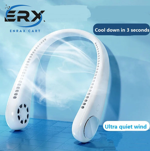 Enrax Cart Portable Neck Fan, Hands Free Bladeless Fan, 360° Cooling Personal Portable Neck Fan, Hands Free Bladeless Fan, 360° Cooling Personal Rechargeable Fan