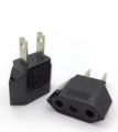 Round to Flat Power Plug Convertor - Black A. 