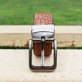 Double Sided Crocodile Style Men's Leather Belt. 