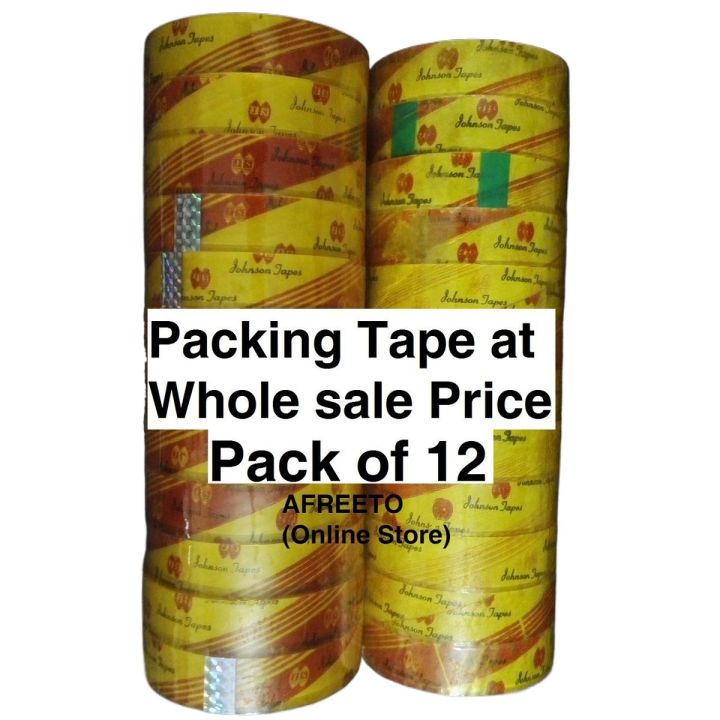 Packing Tape 1 inch approx Pack of 12 and 6 tapes rolls Export quality transparent tape 40 yards width 2.2 cm light yellow tapes
