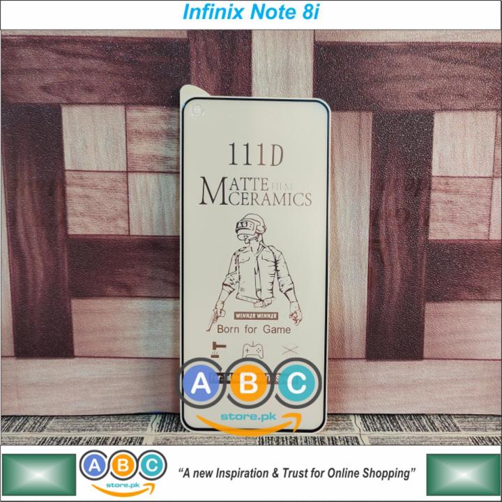 Infinix Note 8i , Ceramic Matte Unbreakable Antishock Hybrid 111D Screen Protector for Note8i