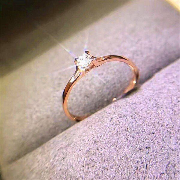 Small Round Rings Cute Female Small Round Zircon Stone Ring Vintage Silver Color Wedding ...