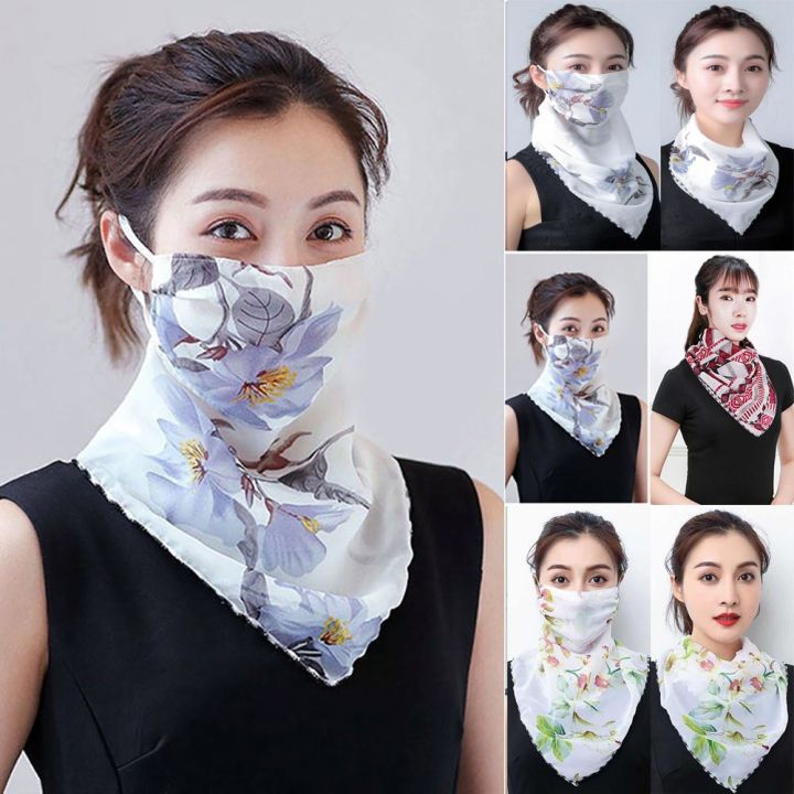 Lightweight Outdoor Riding Handkerchief Protective Silk Face Mask Scarf Mouth Mask Neck Protection