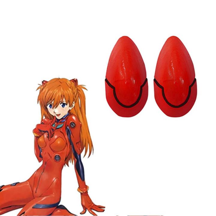 Anime EVA Hair Clips Asuka Langley Soryu Ayanami Rei Cartoon Cosplay 1 Pair White Red Black Headwear Hairpins Accessories Props