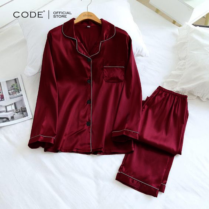 Code Plain Silk Night Dress For Girls - Silk Night Suit For Women Girls - Silk Sleepwear For Women - Silk Night Wear For Women - Pjs For Women