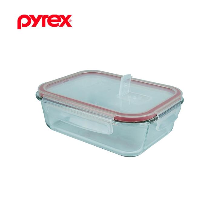PYREX Easy Vent 1050ml Rectangular Glass Food Storage Container w/ Airtight Leak-proof BPA-free Lid