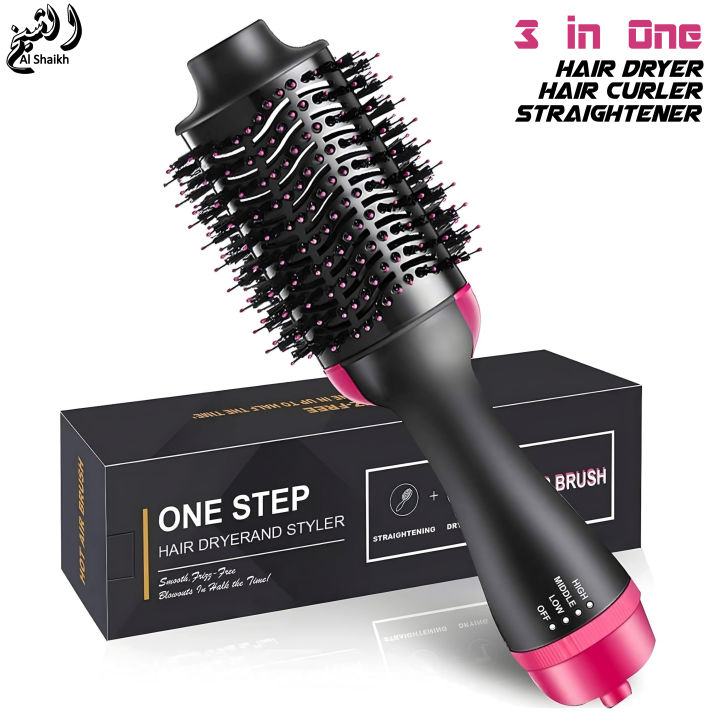 One Step 3 in 1 Hair Dryer & Styler | Hair Dryer Brush | Hot Air Brush | Hair Volumizer | Blow Dryer Brush | Hair Straightener & Curler | Electric Hair Brush | Styling Tool for Women | Multifunctional Blow Dryer Styler Comb