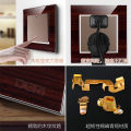 German and Japanese wood grain wall switch socket 86 type five-hole home panel new Chinese retro American dark installation. 
