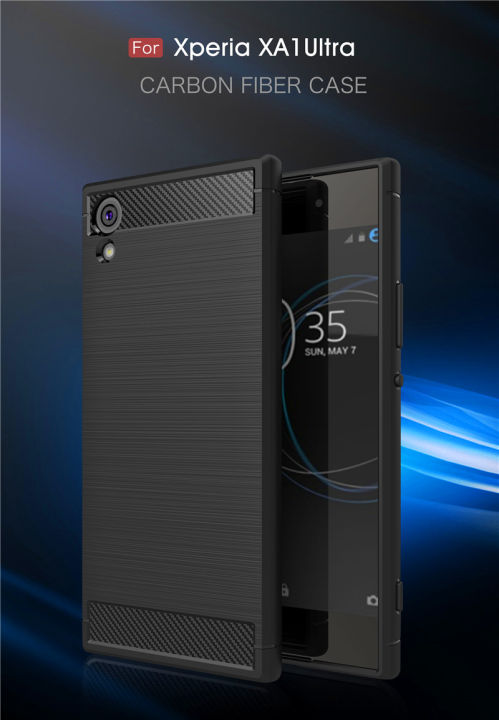 For Sony Xperia XA1 Ultra Case Carbon Fiber Silicone TPU Soft Back Cover Case for Sony Xperia XA1 Ultra G3212 G3221 G3223 G3226