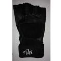 Sport Fitness Leather Gym Gloves Black. 