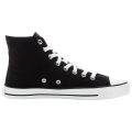 Jet Black Just White Hi-Top Canvas-Sneaker White Cap Custom Hand Made Lace Up Vulcanized Sneaker shoes. 