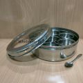 Stainless steel spice box with transparent lid and 1 pc spoon includes 7 containers masala peti masala box Kitchen Storage & Accessories. 