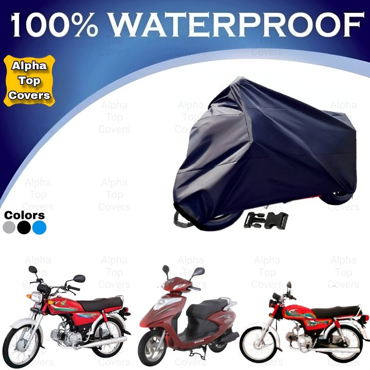 100% Waterproof TYRE To TYRE Full Body Bike Cover For Honda CD 70cc United US 70cc United 100cc Scooty 80cc and 110cc - Waterproof Dust Proof ANTI SCRATCH Bike Top Cover Insect Free Long Life Motorcycle Cover